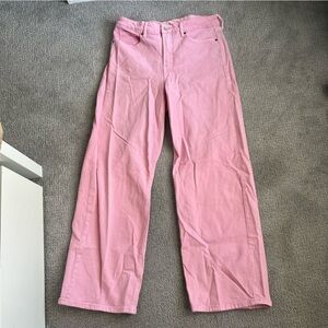 Pink wide leg jeans